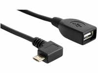 DeLock Kabel USB Micro-B St 90G gew. > USB-A Bu OTG 50 cm