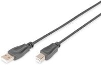 DIGITUS USB 2.0 Kabel &ndash; 3 m &ndash; USB-A zu Typ-B &ndash; 480 Mbit/s &ndash; Schwarz