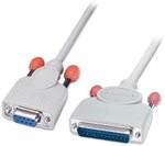 LINDY 30293 Serielles Druckerkabel 9 pol. Kupplung/25 pol. Stecker 2m, grau