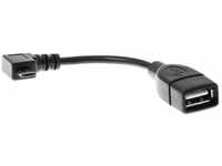 Delock Kabel Micro USB Typ-B Stecker gewinkelt > USB 2.0-A Buchse OTG 11 cm