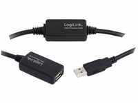 LogiLink USB-Kabel USB 2.0 USB-A Stecker, USB-A Buchse 25.00 m Schwarz UA0147