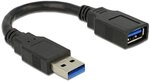 Delock Verl&auml;ngerungskabel USB 3.0 Stecker an Buchse, 15 cm