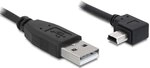 Delock Kabel USB 2.0-A Stecker > USB Mini-B 5Pin Stecker gewinkelt 2m, Schwarz
