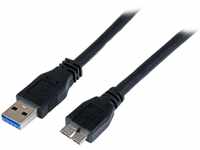 StarTech.com 1m zertifiziertes USB 3.0 SuperSpeed Kabel A auf Micro B, Schwarz, USB 3