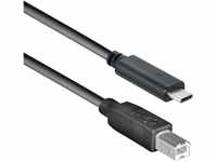 Delock Kabel USB Type-C 2.0 Stecker > USB 2.0 B Stecker 1, 0 m Schwarz
