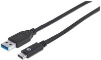 Manhattan 353373 USB-C 3.1 Gen2 Kabel ( Typ C-Stecker / Typ A-Stecker ) 1 m...