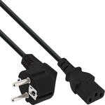 InLine 16655M Netzkabel, Schutzkontakt gewinkelt auf Kaltger&auml;testecker C13, 10m