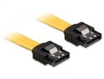 DeLock Kabel SATA 6Gb/s 10cm gelb ge/ge Metall