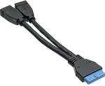 InLine 33445I USB 3.0 Adapterkabel, 2x Buchse A auf Pfostenanschluss, 19polig