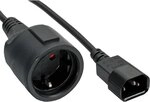 InLine Kaltger&auml;te C14 auf Schutzkontakt Buchse Netz Adapter Kabel f&uuml;r USV (1m)