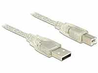 Delock Kabel USB 2.0 Typ-A Stecker > USB 2.0 Typ-B Stecker 5 m transparent