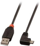 Lindy 31976 - USB 2.0 Kabel Typ A / Micro-B 90&deg; gewinkelt, 1m