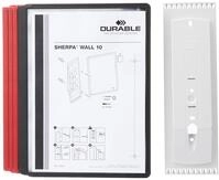 Durable Sichttafelsystem Sherpa Wall mit 10 Sichttafeln, 1 St&uuml;ck, schwarz/rot,