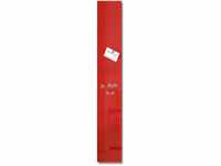 SIGEL GL104 kleine Premium Glas-Magnettafel 12 x 78 cm rot hochglänzend, SGS