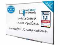 MOB Magnetisches Whiteboard 90x60cm mit Alurahmen und abnehmbare Stiftablage...