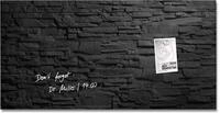 SIGEL GL149 Premium Glas-Whiteboard 91x46 cm Motiv Schiefer-Stone hochgl&auml;nzend, SGS