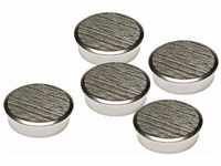 FRANKEN Chrom-Magnete Rund, 5 Stück, Hohe Haftkraft, Hochwertige Haftmagnete für