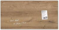 SIGEL GL258 Premium Glas-Magnettafel 91x46 cm Natural-Wood, Holzoptik hochgl&auml;nzend,