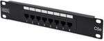 DIGITUS Cat-5e Patchpanel - 8 Ports - RJ45-Buchsen - 10-Zoll Rack-Mount 1HE -...