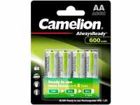 Camelion 17406406 - Always Ready Ni-MH Batterien AA / HR6, 4 Stück, Kapazität 600