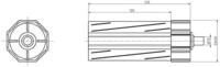 Rademacher 4030 Kunststoffkapsel f&uuml;r Sw60 D12 mm Achstift, L120 mm