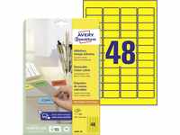 AVERY Zweckform L6041-20 Gelbe Etiketten (960 Aufkleber, 45,7x21,2mm auf A4, wieder