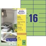 AVERY Zweckform 3454 Gr&uuml;ne Etiketten (1.600 Aufkleber, 105x37mm auf A4, permanent
