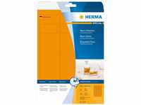 HERMA 5141 Farbige Etiketten neon orange, 20 Blatt, 63,5 x 29,6 mm, 27 pro A4 Bogen,