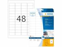 HERMA 8864 Universal Etiketten für Inkjet Drucker, 25 Blatt, 45,7 x 21,2 mm, 48 pro