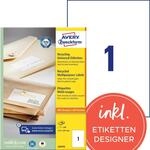 AVERY Zweckform LR3478 Recycling Etiketten (100 Klebeetiketten, 210x297mm auf A4,