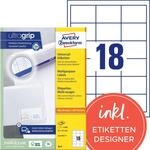 AVERY Zweckform 3671 Adressaufkleber (1.800 Klebeetiketten, 64x45mm auf A4, Papier