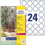 AVERY Zweckform L7780-25 transparente runde Etiketten (600 Klebepunkte, &Oslash;40mm auf