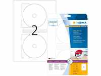 HERMA 4699 CD DVD Etiketten inkl. Zentrierhilfe, 25 Blatt, Ø 116 mm MAXI, 2...
