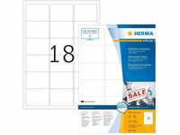 HERMA 10302 Universal Etiketten ablösbar, 100 Blatt, 63,5 x 46,6 mm, 18 pro A4
