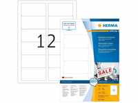 HERMA 10304 Universal Etiketten ablösbar, 100 Blatt, 88,9 x 46,6 mm, 12 pro A4