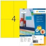 HERMA 4396 Farbige Etiketten gelb, 100 Blatt, 105 x 148 mm, 4 pro A4 Bogen, 400