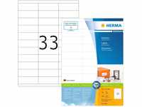 HERMA 4455 Universal Etiketten, 100 Blatt, 70 x 25,4 mm, 33 pro A4 Bogen, 3300