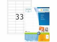 HERMA 4275 Universal Etiketten, 100 Blatt, 66 x 25,4 mm, 33 pro A4 Bogen, 3300