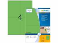 HERMA 4399 Farbige Etiketten grün, 100 Blatt, 105 x 148 mm, 4 pro A4 Bogen, 400