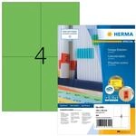 HERMA 4399 Farbige Etiketten gr&uuml;n, 100 Blatt, 105 x 148 mm, 4 pro A4 Bogen, 400