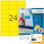 HERMA 4406 Farbige Etiketten gelb, 100 Blatt, 70 x 37 mm, 24 pro A4 Bogen, 2400
