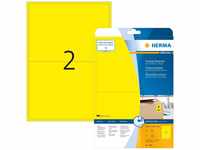 HERMA 4496 Farbige Etiketten gelb ablösbar, 20 Blatt, 199,6 x 143,5 mm, 2 pro A4
