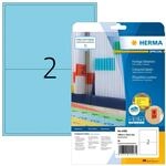 HERMA 4498 Farbige Etiketten blau abl&ouml;sbar, 20 Blatt, 199,6 x 143,5 mm, 2 pro A4