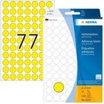 HERMA 2231 Punktaufkleber Klebepunkte gelb, 2464 St&uuml;ck, &Oslash; 13 mm, 77 pro Bogen,