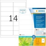 HERMA 10826 Recycling Etiketten, 100 Blatt, 99,1 x 38,1 mm, 14 pro A4 Bogen, 1400