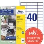 Avery Dennison Zweckform 6126 Universal-Etiketten, 10 Blatt, 48.5 x 25.4 mm, wei&szlig;