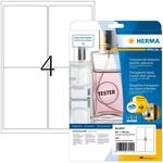 HERMA 8019 Wetterfeste Folienetiketten transparent, 25 Blatt, 99,1 x 139 mm, 4 pro A4