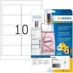 HERMA 8018 Wetterfeste Folienetiketten transparent, 25 Blatt, 96 x 50,8 mm, 10 pro A4