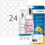 HERMA 8023 Wetterfeste Folienetiketten transparent rund, 25 Blatt, &Oslash; 40 mm, 24 pro