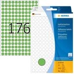 HERMA 2215 Punktaufkleber Klebepunkte gr&uuml;n, 5632 St&uuml;ck, &Oslash; 8 mm, 176 pro Bogen,